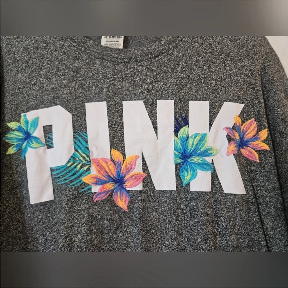 Victoria's Secret PINK Gray Long Sleeve Shirt_2